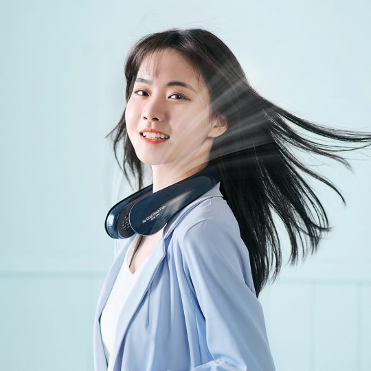 GXZ-F860 4000mah Neck Fans Rechargeable Hand-free Bladeless Rotative Necklace Fan Portable Mini Battery USB Hanging Neck Fan