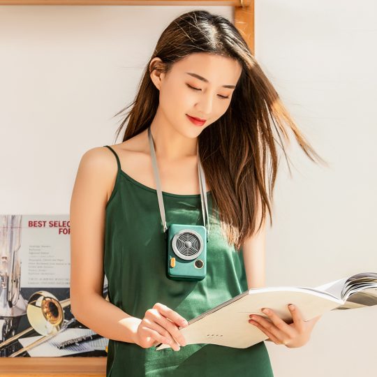 GXZ-F856 New Design Camera Style Portable Fan Neck Hanging Fan