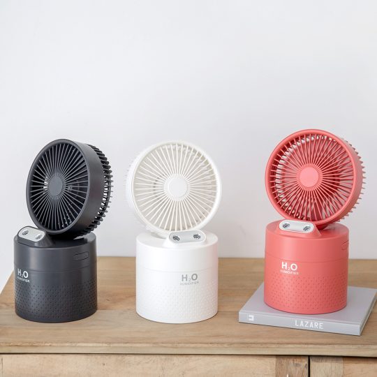 GXZ-JF01  2020 Portable Desktop USB Rechargeable Battery 2 in 1 Water Air Cool Misty Spray Mini USB Humidifier Fan