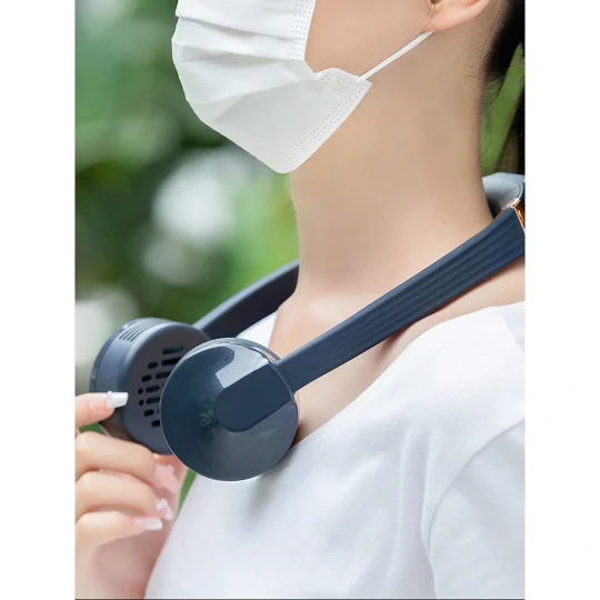 GXZ-F859  New Design Hanging Air Cooling Fans Rechargeable Hand-Free Bladeless Neckband Fan Portable USB Mini Neck Fan For Outdoor Sport