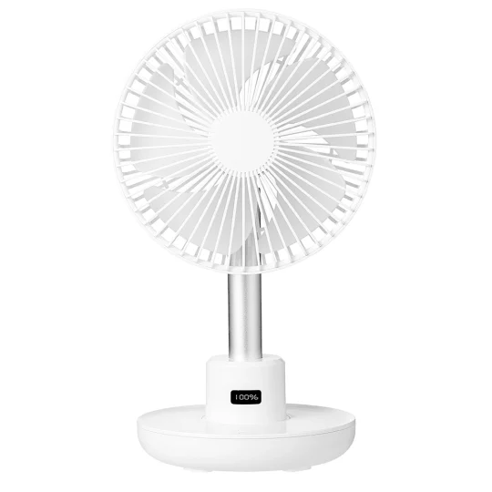 GXZ-F825   Electronic Table Fan 3 Strong Winds Setting Rechargeable Desktop Cooling Air Fan Oscillating Portable USB Standing Fan For