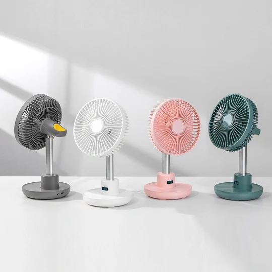GXZ-F825   Electronic Table Fan 3 Strong Winds Setting Rechargeable Desktop Cooling Air Fan Oscillating Portable USB Standing Fan For