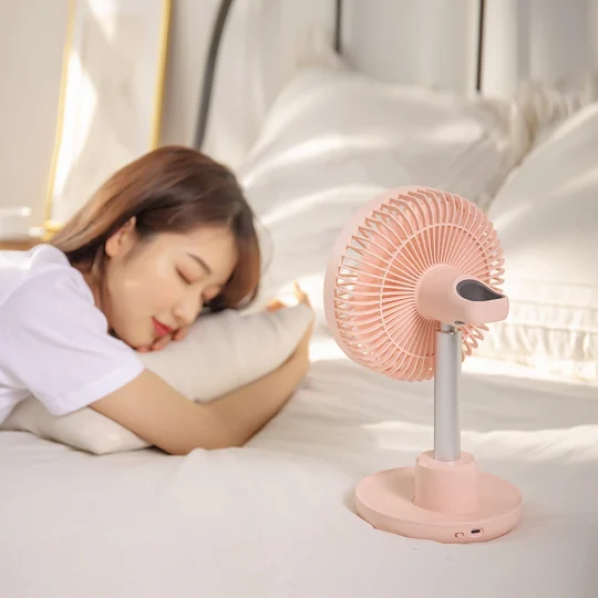 GXZ-F825   Electronic Table Fan 3 Strong Winds Setting Rechargeable Desktop Cooling Air Fan Oscillating Portable USB Standing Fan For