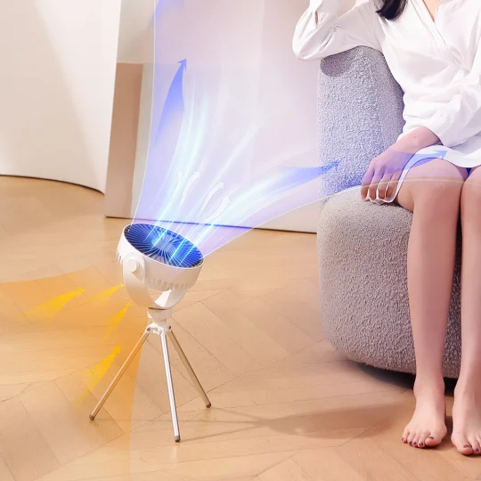 GXZ-F7  OEM Factory Price Foldable Tripod Table Stand Electric Fan Portable Air Cooling Rechargeable Mini Fans Outdoor Camping Fan