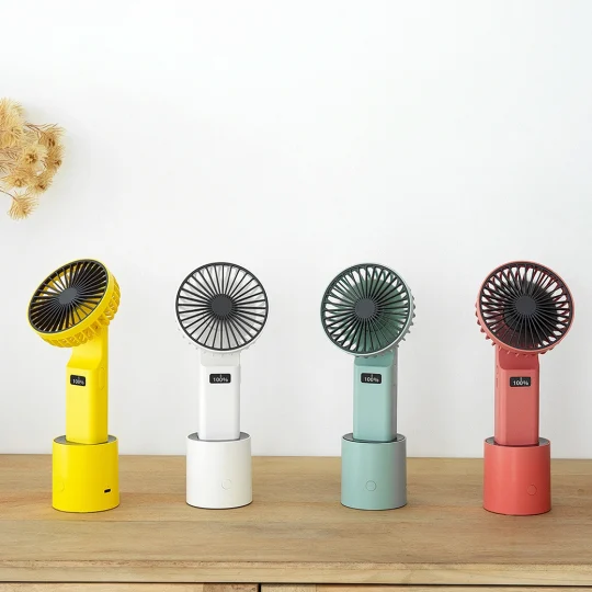 GXZ-F826  Innovative handheld oscillating fan 4000mah Battery Rechargeable desk fan rotating portable fan