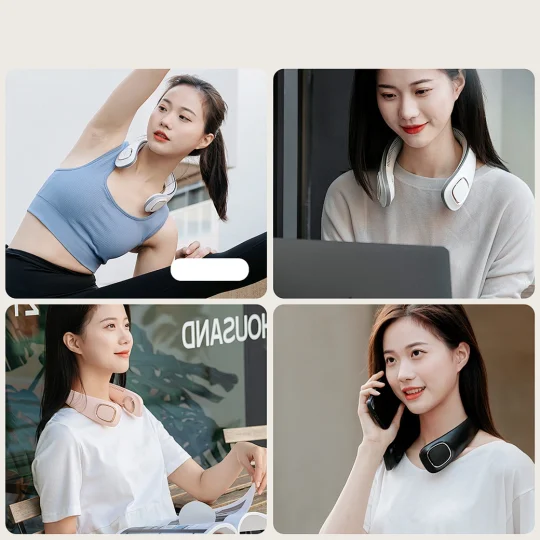GXZ-F11  New Trending USB Fan Small Hanging Bladeless Neck Fan Air Cooler Portable Rechargeable Mini Neck Fan