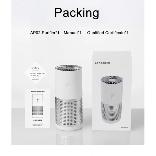 GXZ-AP02 True HEPA 13 Replacement Filter USB Charging Active Filter Car Air Purifier Ionizer