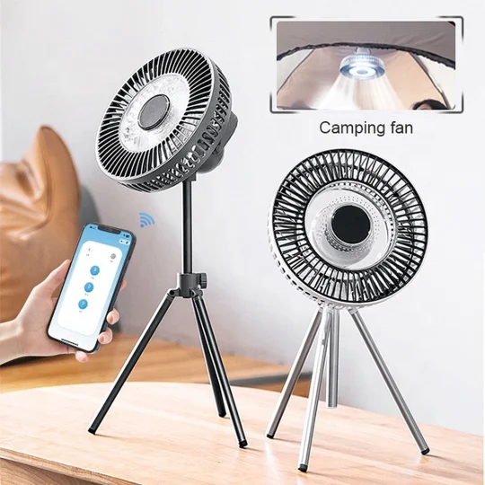 GXZ-F30  Portable Outdoor Rechargeable Tripod Stand Ceiling Camping LED Apps Fans