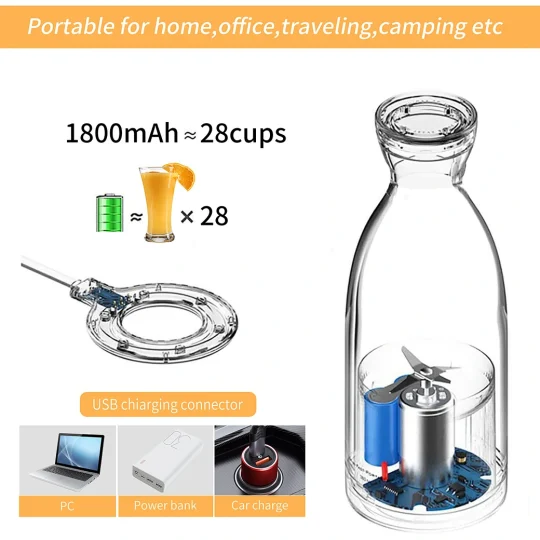 GXZ-L1 New arrival portable juicer,350ml fruit Ice Mixer usb charge battery Juicer, mini fresh juicer blender