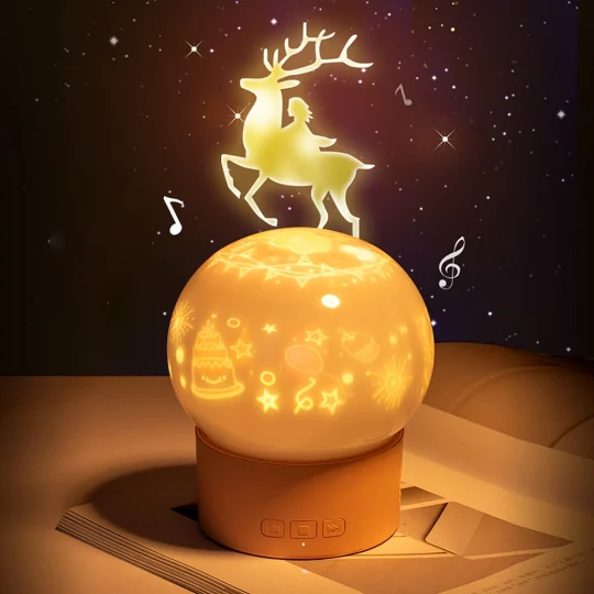 GXZ-TD2 Factory Price Christmas Led Lamp Bed Light Rotatable Starry Sky Projector Night Light with Music Bluetooth Speaker