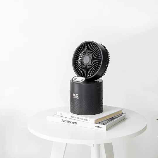 GXZ-JF01  2020 Portable Desktop USB Rechargeable Battery 2 in 1 Water Air Cool Misty Spray Mini USB Humidifier Fan
