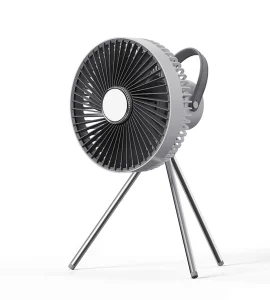 GXZ-F1  New Arrival 2023 10 inch 10000mah rechargeable battery table tripod camping fan with LED light and remote control