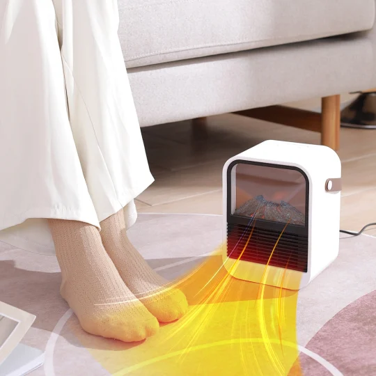 GXZ-N7  Simulated Flame Space Heater Fan,Portable Ptc Electric PTC Heaters,Personal Desktop Home Room Office Mini Fan Heater