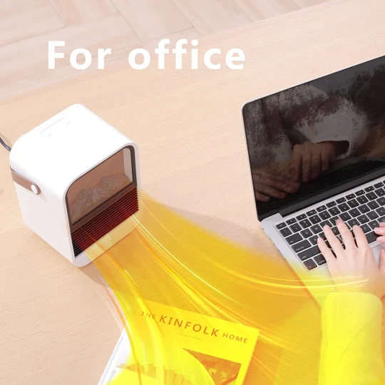 GXZ-N7  Simulated Flame Space Heater Fan,Portable Ptc Electric PTC Heaters,Personal Desktop Home Room Office Mini Fan Heater