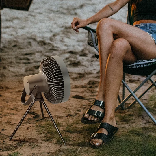 GXZ-F1  New Arrival 2023 10 inch 10000mah rechargeable battery table tripod camping fan with LED light and remote control