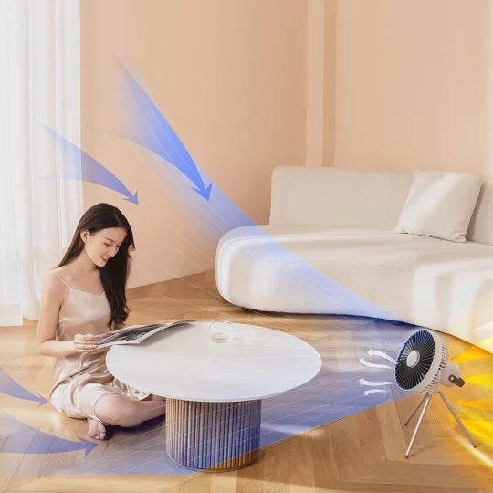 GXZ-F1  New Arrival 2023 10 inch 10000mah rechargeable battery table tripod camping fan with LED light and remote control