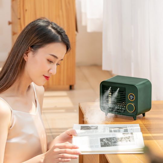 GXZ-F853  New Oem 2000Mah Five Speeds Rechargeable Portable Mini Bladeless Desk Desktop Table Leafless Led Display Air Conditioning Fans