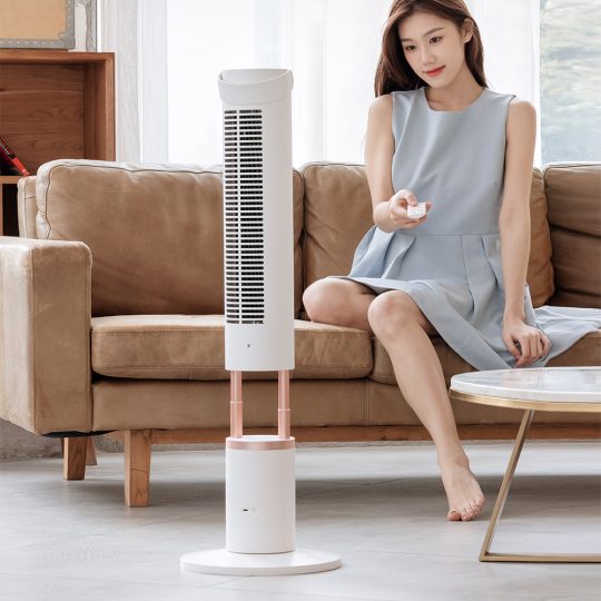 GXZ-F5 New model Low noise air circulating fan rechargeable 10000mAh battery humidifier Tensile design USB Tower Fan