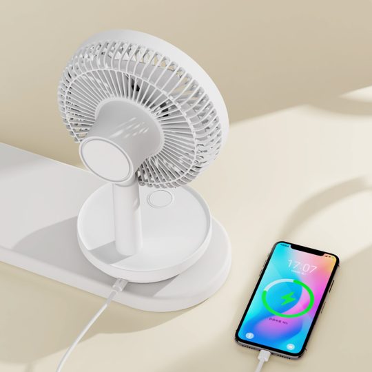 GXZ-F38A USB Desktop Fan Rechargeable Cooling Fan Atmosphere Light